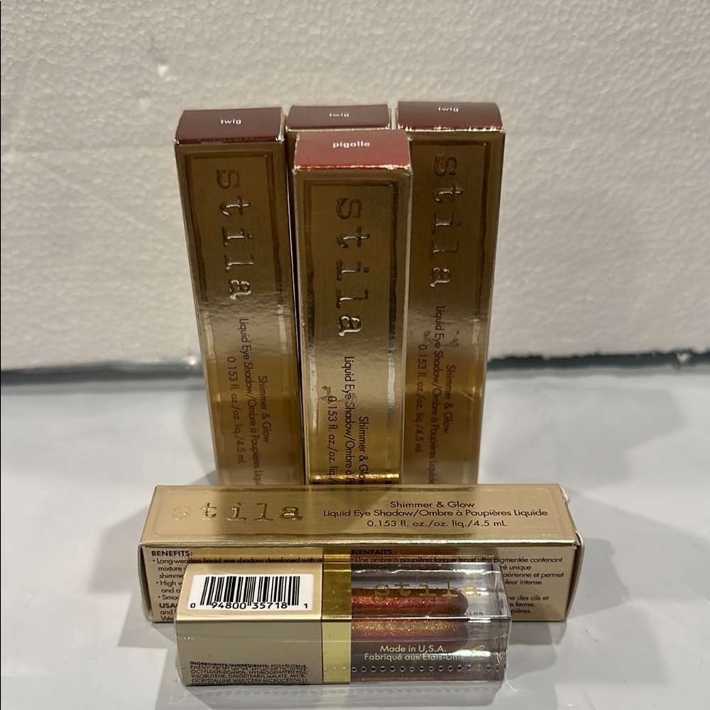 Stila Shimmer & Glow Liquid Eye Shadow Set set of 5 plus Beauty Boss Lip Gloss